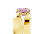 Yellow gold Modern Tension Set Fancy Pink Round  Solitaire Wide Band Ring_21