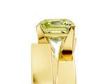 Yellow gold Modern Tension Set Fancy Yellow Asscher  Solitaire Wide Band Ring_73