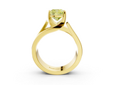Yellow gold Modern Tension Set Fancy Yellow Cushion  Solitaire Wide Band Ring_81