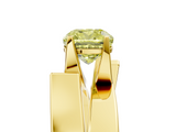 Yellow gold Modern Tension Set Fancy Yellow Cushion  Solitaire Wide Band Ring_83