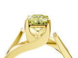Yellow gold Modern Tension Set Fancy Yellow Emerald  Solitaire Wide Band Ring_96