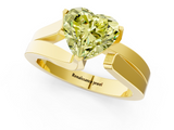 Yellow gold Modern Tension Set Fancy Yellow Heart  Solitaire Wide Band Ring_100