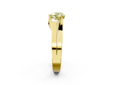 Yellow gold Modern Tension Set Fancy Yellow Heart  Solitaire Wide Band Ring_101