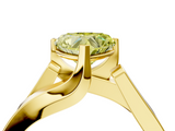 Yellow gold Modern Tension Set Fancy Yellow Heart  Solitaire Wide Band Ring_103