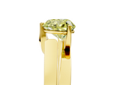 Yellow gold Modern Tension Set Fancy Yellow Heart  Solitaire Wide Band Ring_104
