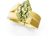 Yellow gold Modern Tension Set Fancy Yellow Marquise  Solitaire Wide Band Ring_18