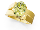 Yellow gold Modern Tension Set Fancy Yellow Oval  Solitaire Wide Band Ring_80