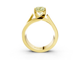 Yellow gold Modern Tension Set Fancy Yellow Oval  Solitaire Wide Band Ring_82
