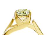 Yellow gold Modern Tension Set Fancy Yellow Oval  Solitaire Wide Band Ring_83