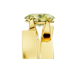 Yellow gold Modern Tension Set Fancy Yellow Oval  Solitaire Wide Band Ring_84
