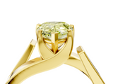 Yellow gold Modern Tension Set Fancy Yellow Pear  Solitaire Wide Band Ring_100