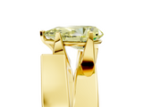 Yellow gold Modern Tension Set Fancy Yellow Pear  Solitaire Wide Band Ring_101