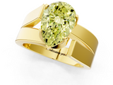 Yellow gold Modern Tension Set Fancy Yellow Pear  Solitaire Wide Band Ring_97
