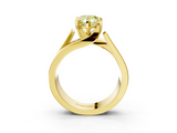 Yellow gold Modern Tension Set Fancy Yellow Pear  Solitaire Wide Band Ring_99