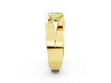 Yellow gold Modern Tension Set Fancy Yellow Princess  Solitaire Wide Band Ring_19