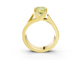 Yellow gold Modern Tension Set Fancy Yellow Princess  Solitaire Wide Band Ring_20