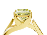 Yellow gold Modern Tension Set Fancy Yellow Princess  Solitaire Wide Band Ring_21