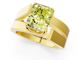Yellow gold Modern Tension Set Fancy Yellow Radiant  Solitaire Wide Band Ring_122
