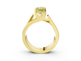 Yellow gold Modern Tension Set Fancy Yellow Radiant  Solitaire Wide Band Ring_124