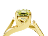 Yellow gold Modern Tension Set Fancy Yellow Radiant  Solitaire Wide Band Ring_125