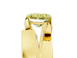 Yellow gold Modern Tension Set Fancy Yellow Radiant  Solitaire Wide Band Ring_126