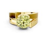 Yellow gold Modern Tension Set Fancy Yellow Round  Solitaire Wide Band Ring_18