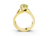 Yellow gold Modern Tension Set Fancy Yellow Round  Solitaire Wide Band Ring_21
