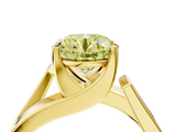 Yellow gold Modern Tension Set Fancy Yellow Round  Solitaire Wide Band Ring_22