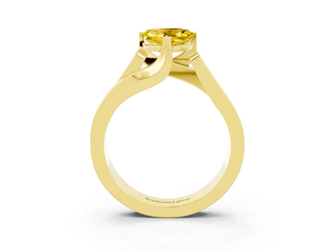 Yellow gold Modern Tension Set Heart Cut Yellow Sapphire Solitaire Wide Band Ring_15