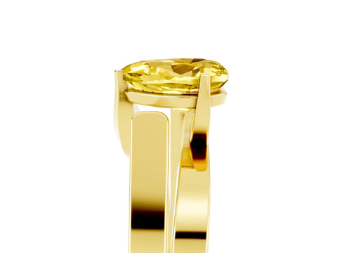 Yellow gold Modern Tension Set Heart Cut Yellow Sapphire Solitaire Wide Band Ring_17