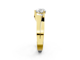 Yellow gold Modern Tension Set Heart Solitaire Wide Band Ring_148