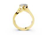 Yellow gold Modern Tension Set Heart Solitaire Wide Band Ring_149