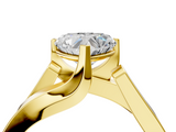 Yellow gold Modern Tension Set Heart Solitaire Wide Band Ring_150