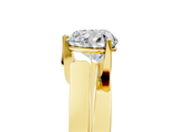 Yellow gold Modern Tension Set Heart Solitaire Wide Band Ring_151