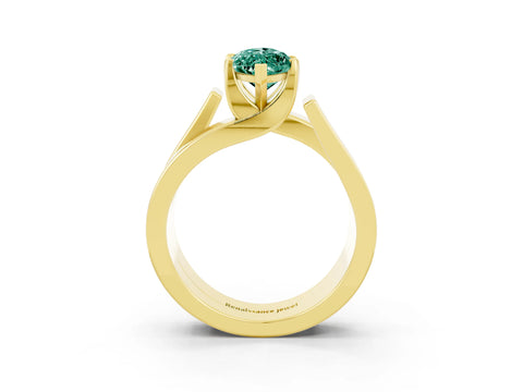 Yellow gold Modern Tension Set Marquise Cut Green Sapphire Solitaire Wide Band Ring_3