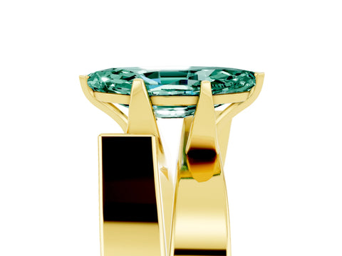 Yellow gold Modern Tension Set Marquise Cut Green Sapphire Solitaire Wide Band Ring_5