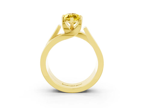 Yellow gold Modern Tension Set Marquise Cut Yellow Sapphire Solitaire Wide Band Ring_15