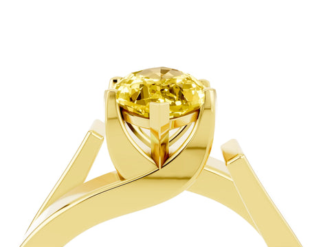 Yellow gold Modern Tension Set Marquise Cut Yellow Sapphire Solitaire Wide Band Ring_16