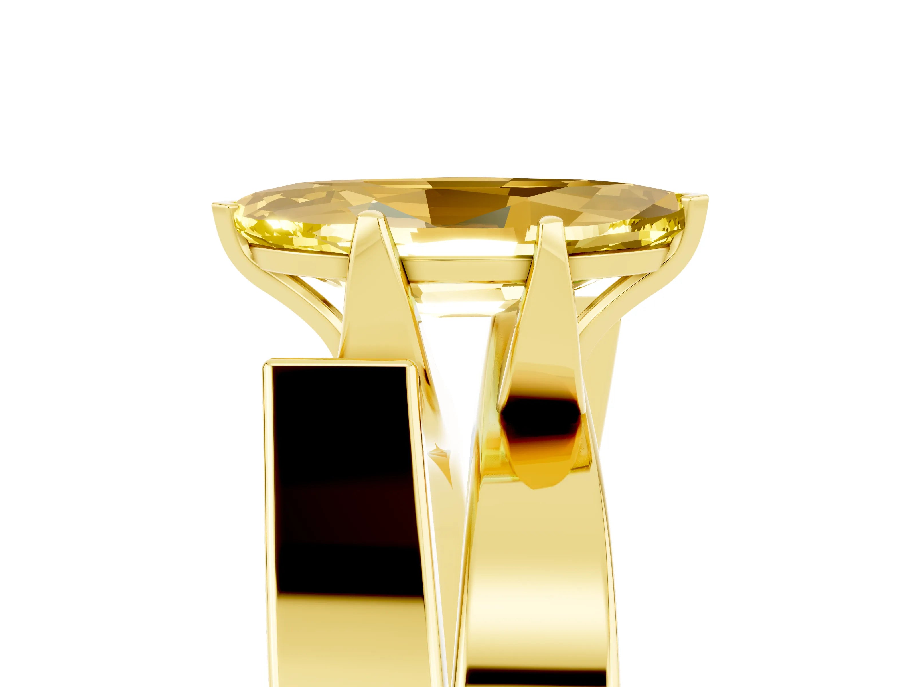 Yellow gold Modern Tension Set Marquise Cut Yellow Sapphire Solitaire Wide Band Ring_17