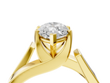 Yellow gold Modern Tension Set Marquise Solitaire Wide Band Ring_148