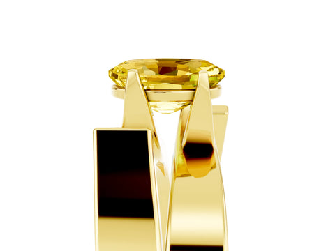 Yellow gold Modern Tension Set Oval Cut Yellow Sapphire Solitaire Wide Band Ring_17