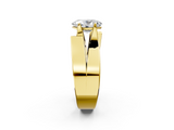 Yellow gold Modern Tension Set Oval Solitaire Wide Band Ring_128