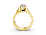 Yellow gold Modern Tension Set Oval Solitaire Wide Band Ring_129