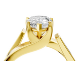 Yellow gold Modern Tension Set Pear Solitaire Wide Band Ring_163