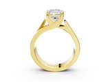 Yellow gold Modern Tension Set Princess Solitaire Wide Band Ring_127