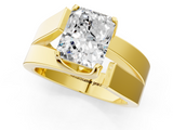 Yellow gold Modern Tension Set Radiant Solitaire Wide Band Ring_142