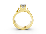 Yellow gold Modern Tension Set Radiant Solitaire Wide Band Ring_144