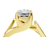 Yellow gold Modern Tension Set Radiant Solitaire Wide Band Ring_145