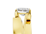 Yellow gold Modern Tension Set Radiant Solitaire Wide Band Ring_146