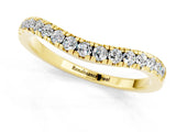 Yellow gold Moissanite Pavé Curved Wedding Band_7